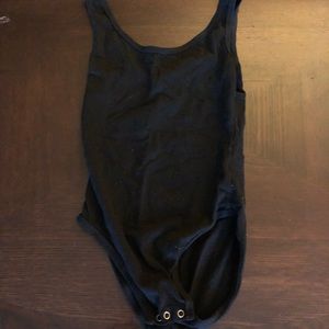 black tank scoop neck bodysuit